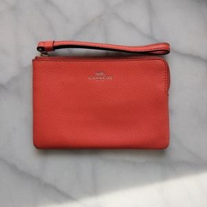 Coach Red/Orange Zip Wallet